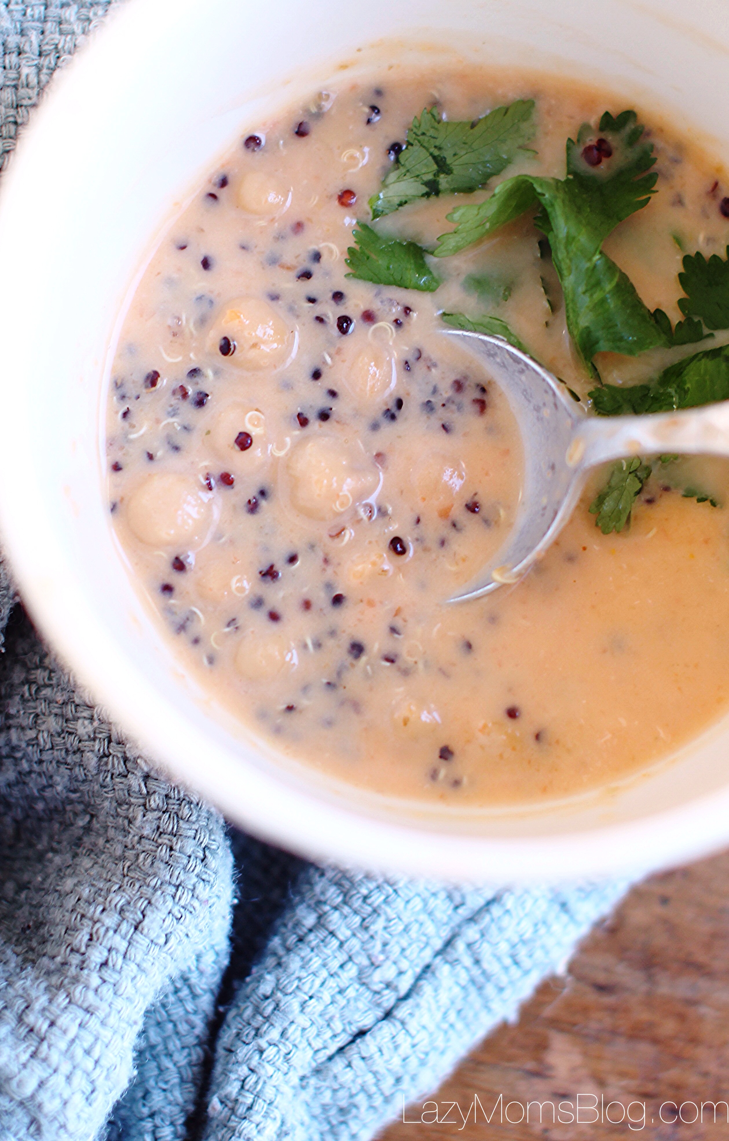 Black quinoa and sweet potato creamy soup 