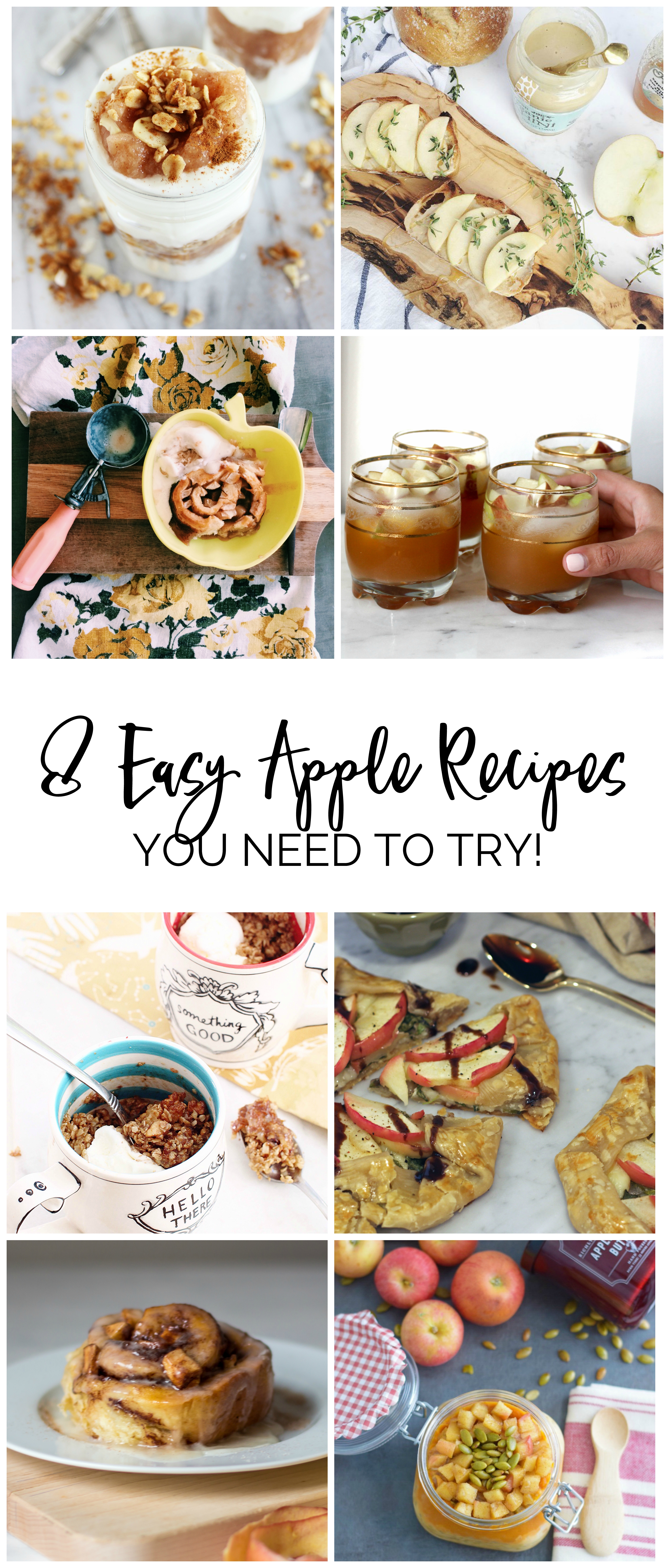 you ned to try these 8 easy recipes! From cinnamon bun hack, to apple sangria, all that you need is on this list!  #applebaking #apple  