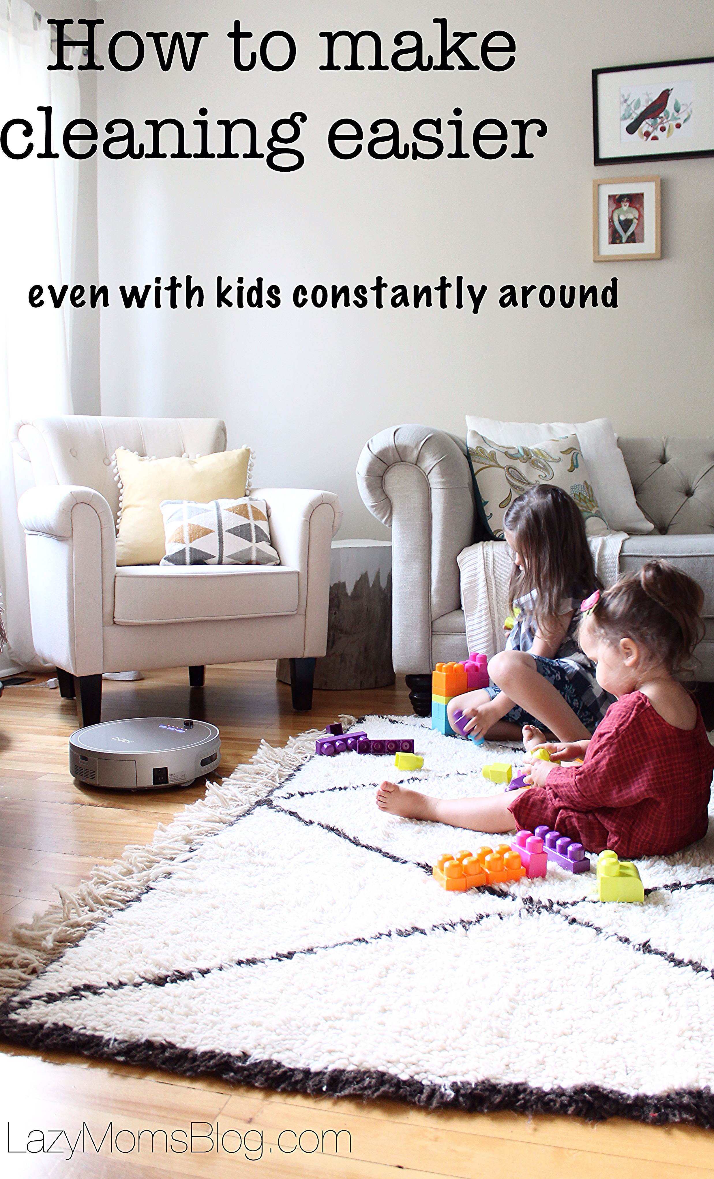 how to make cleaning with kids easier, even if they aways make mess, and even when you don't feel like cleaning all the time! 
