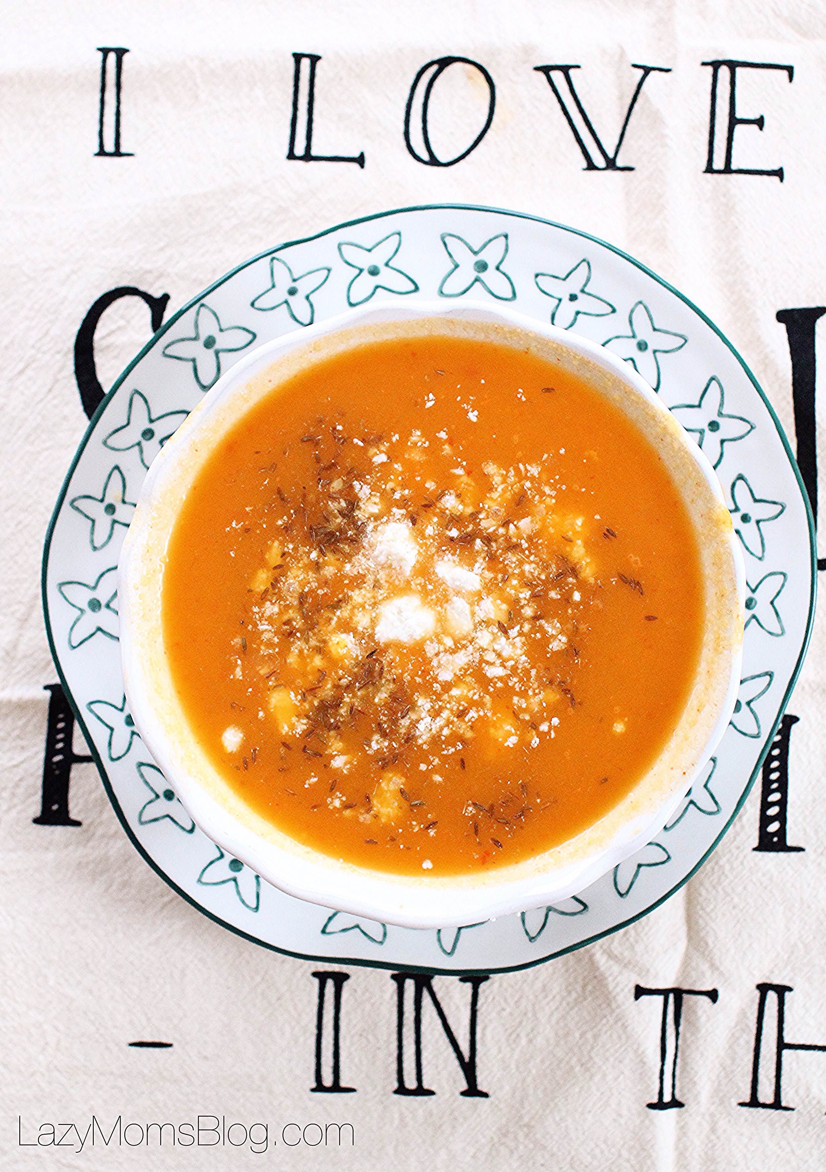 roasted pepper and peanut squash soup
