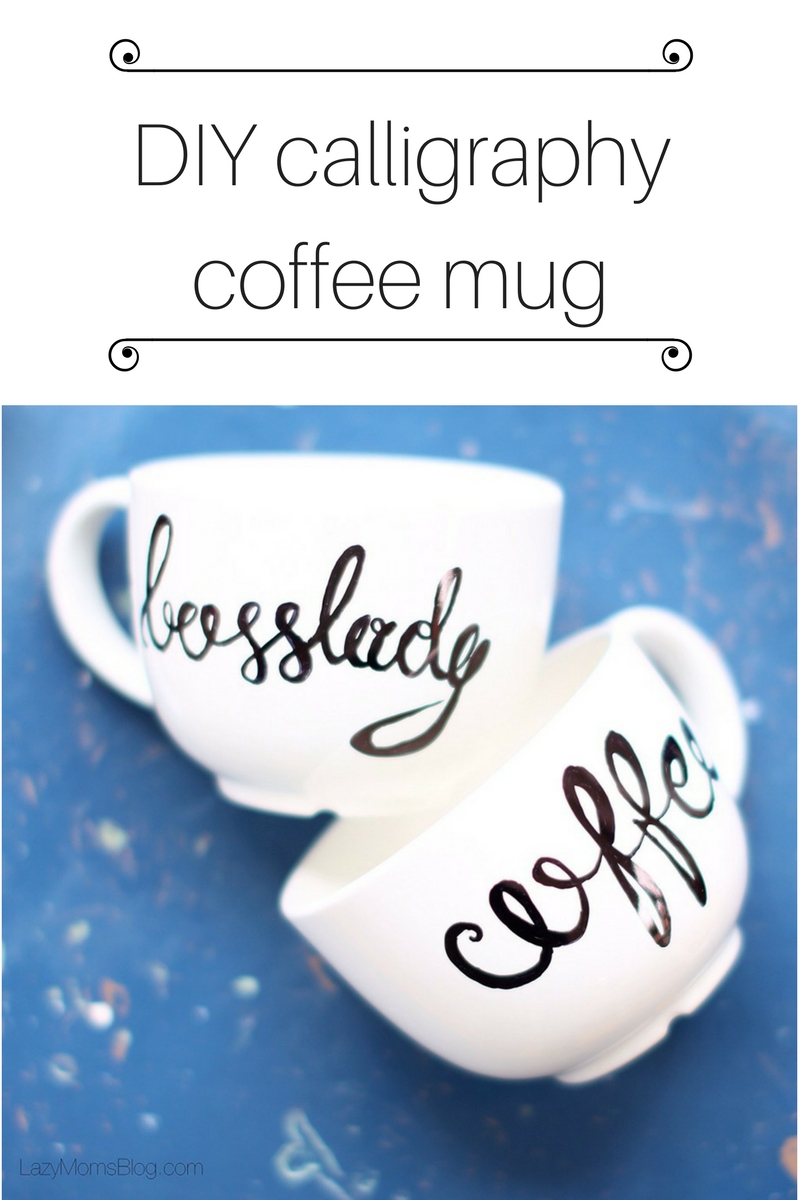 DIY calligraphy coffee mug