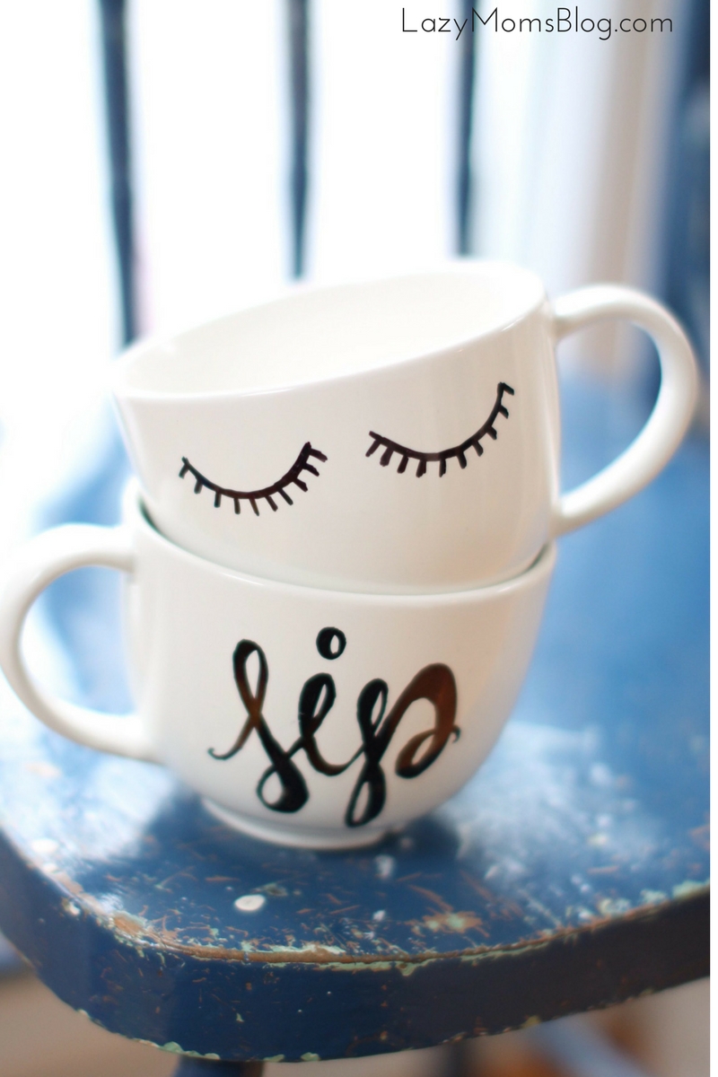 diy calligraphy coffee mug